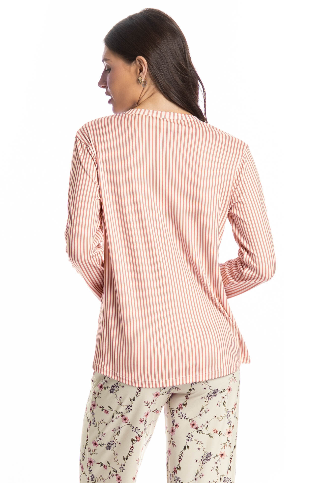 Pijama Feminino Longo Flor - Imagem 4 - Mobile