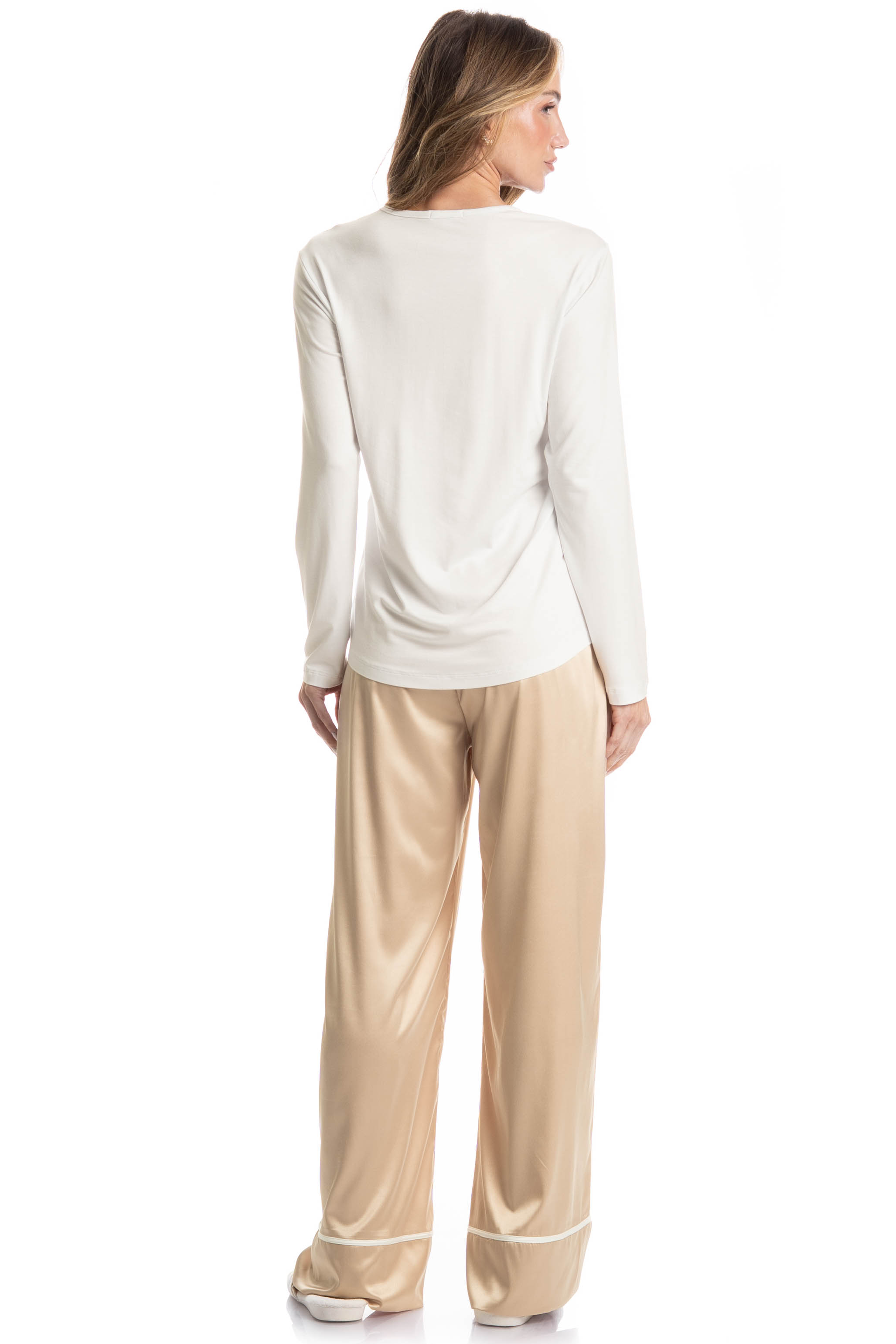Pijama Feminino Longo Siena Branco - Imagem 2