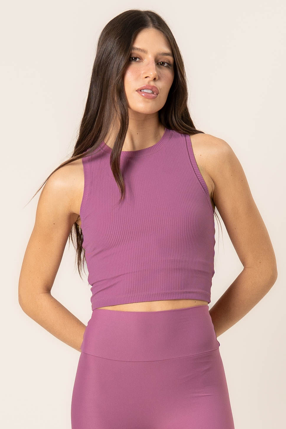 Top Canelado Nadador Dark Rose Rosa-2 - Imagem 1