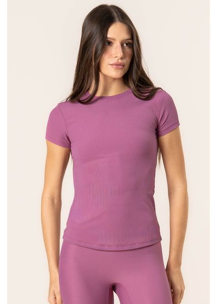 Camiseta Canelada Fit Dark Rose Rosa-2 - Imagem 1