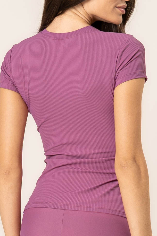 Camiseta Canelada Fit Dark Rose - Imagem 5 - Mobile