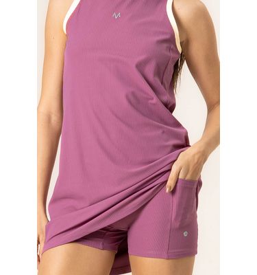 Vestido Com Shorts Canelado Dark Rose - Imagem 5 - Mobile