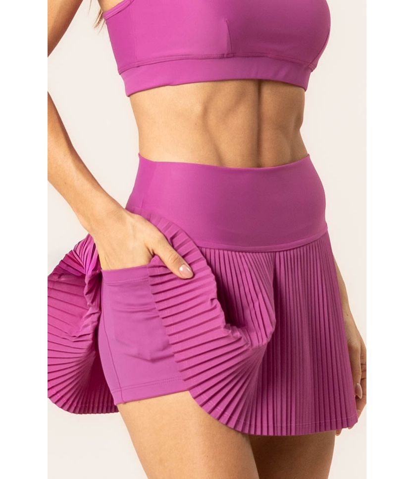 Short Saia Plissado Magenta - Imagem 5 - Desktop