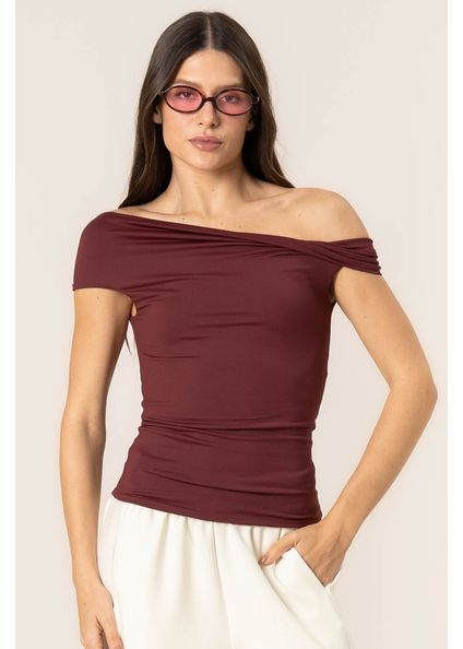Blusa Assimétrica Trend Contour Vinho - Imagem 1