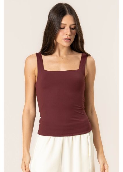 Regata Squareneck Trend Contour Vinho - Imagem 1