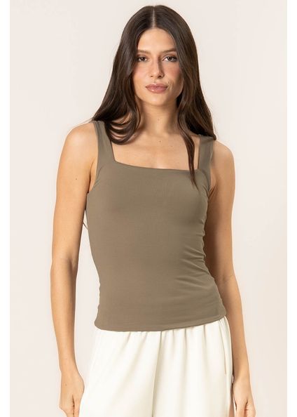 Regata Squareneck Trend Contour Verde - Imagem 1