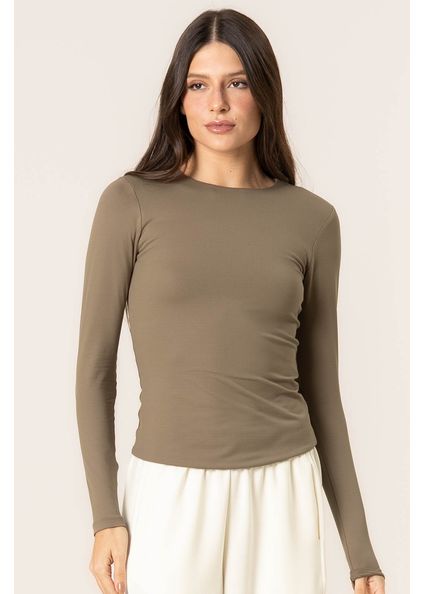 Blusa Manga Longa Trend Contour Verde - Imagem 1