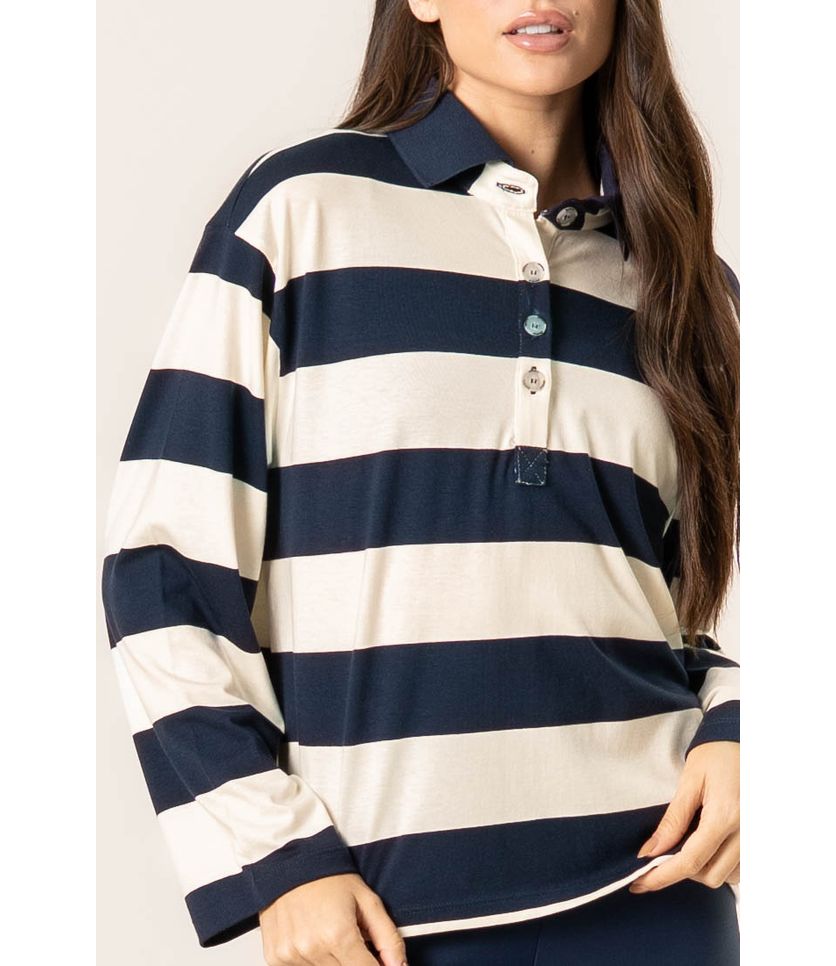 Blusa Manga Longa Polo Stripes - Imagem 5 - Desktop