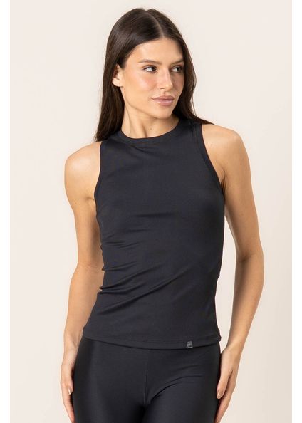 Regata Feminina Rib Matte Preto - Imagem 1