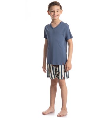 Pijama Infantil Masculino Curto Clóvis - Imagem 3 - Mobile