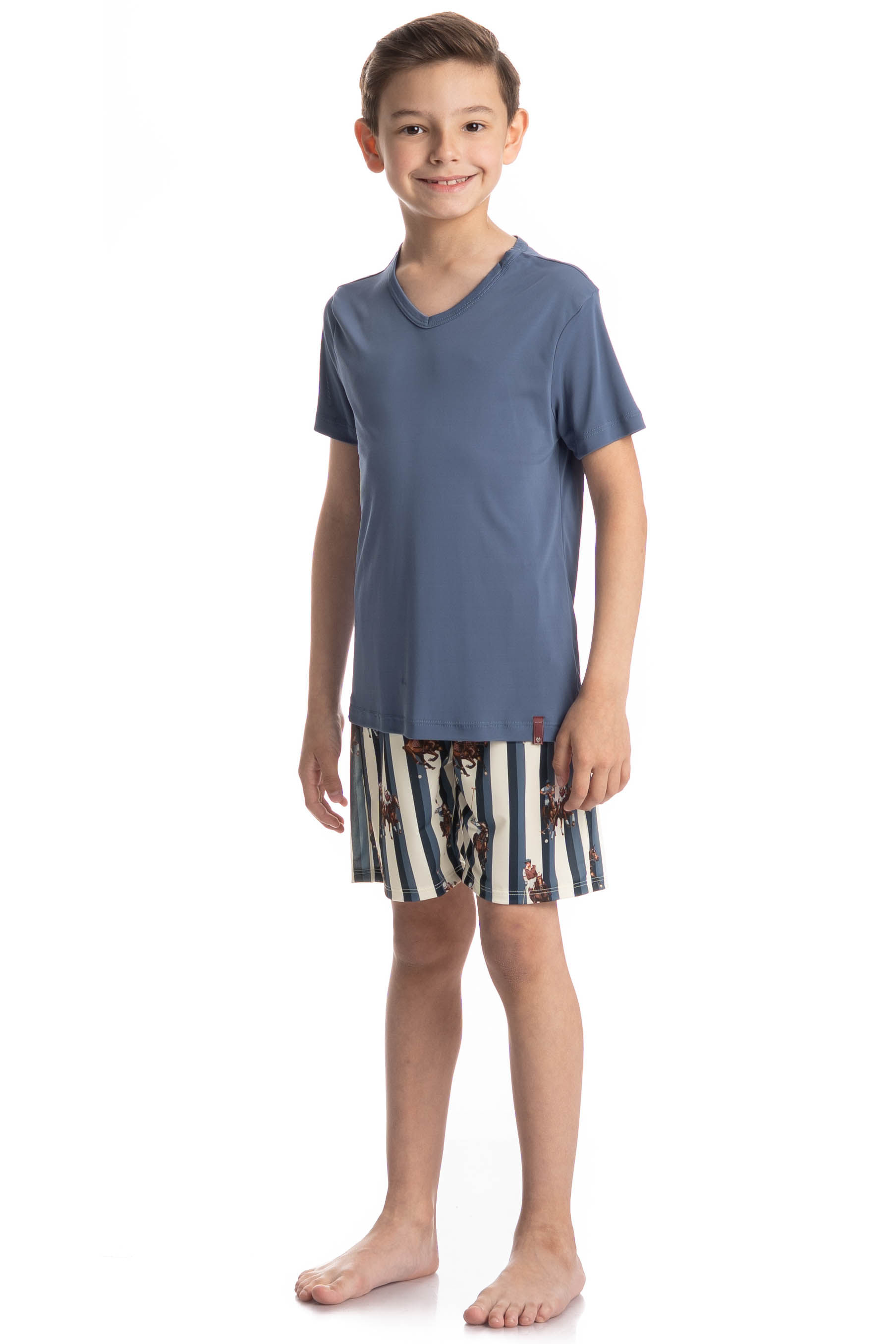 Pijama Infantil Masculino Curto Clóvis - Imagem 3 - Mobile