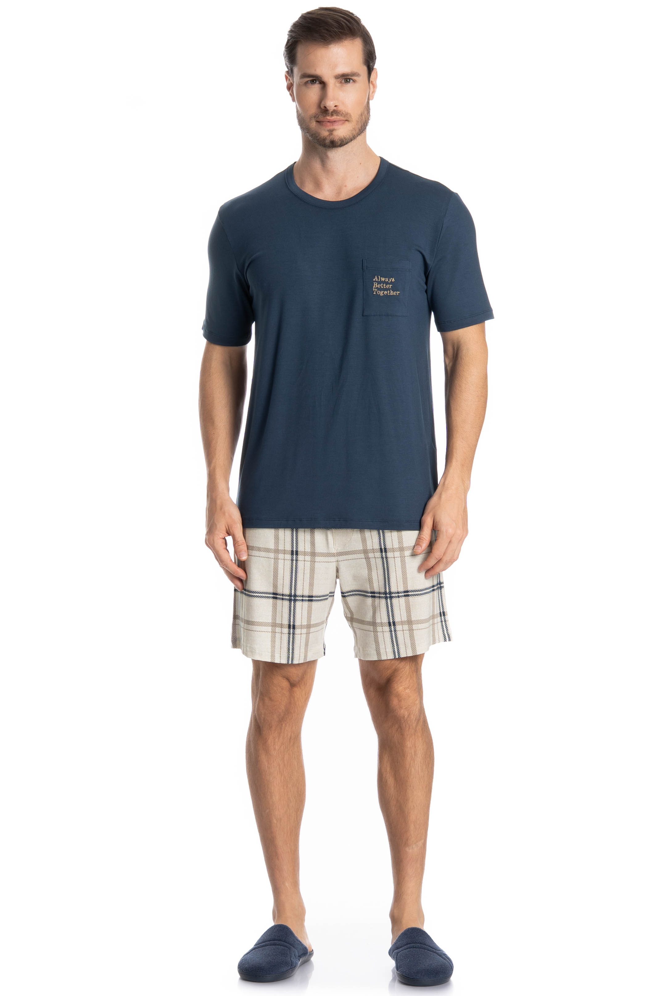 Pijama Masculino Curto Winter - Imagem 3 - Mobile