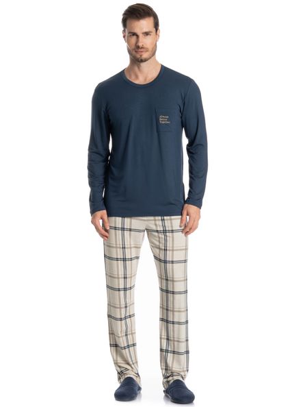 Pijama Masculino Longo Winter Azul-marinho - Imagem 1