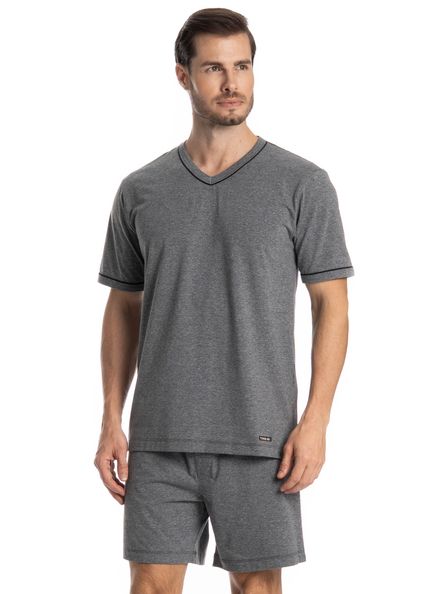 Pijama Masculino Curto Roberto Cinza - Imagem 1
