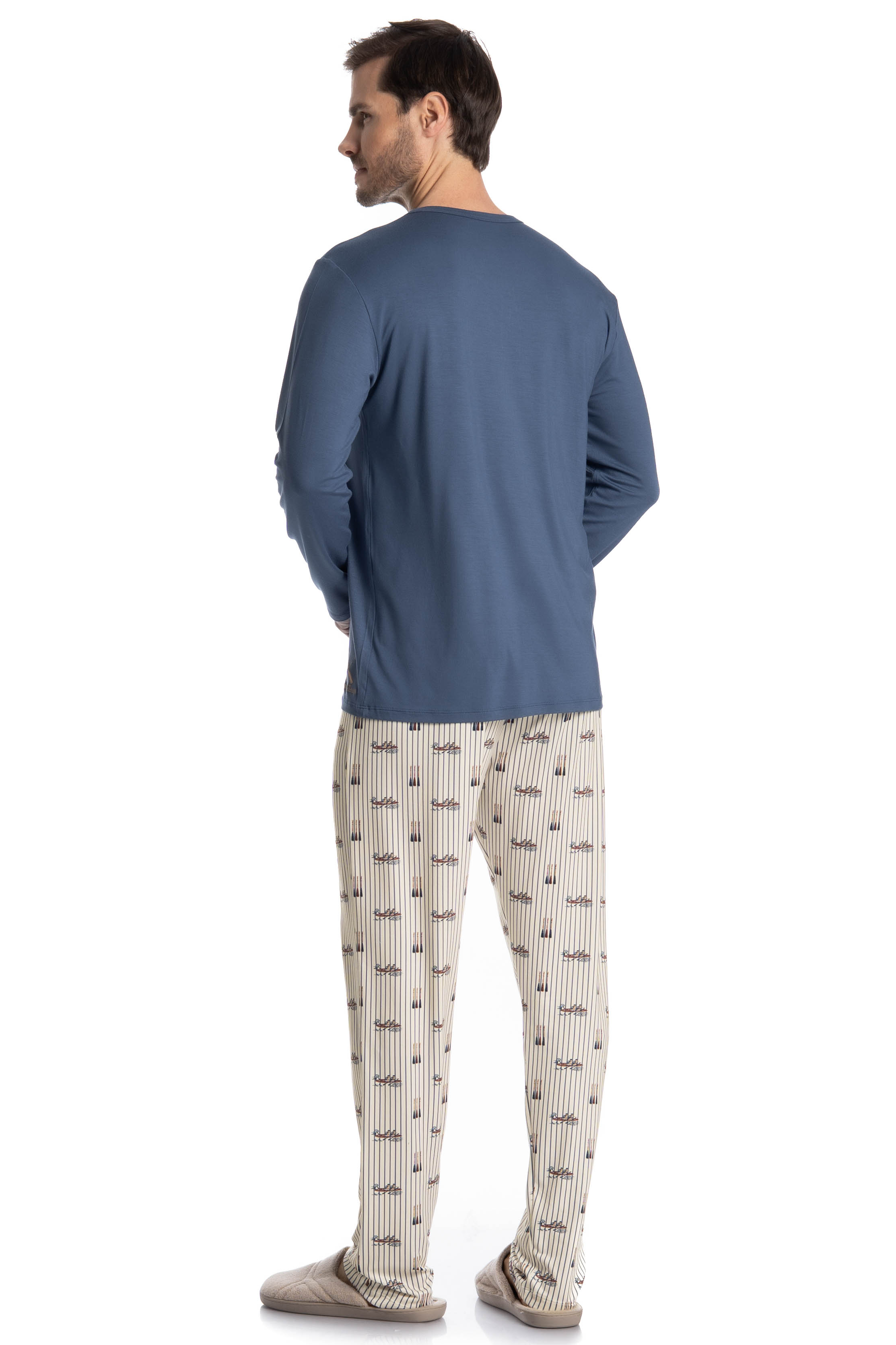 Pijama Longo Masculino Remo Azul-2 - Imagem 2