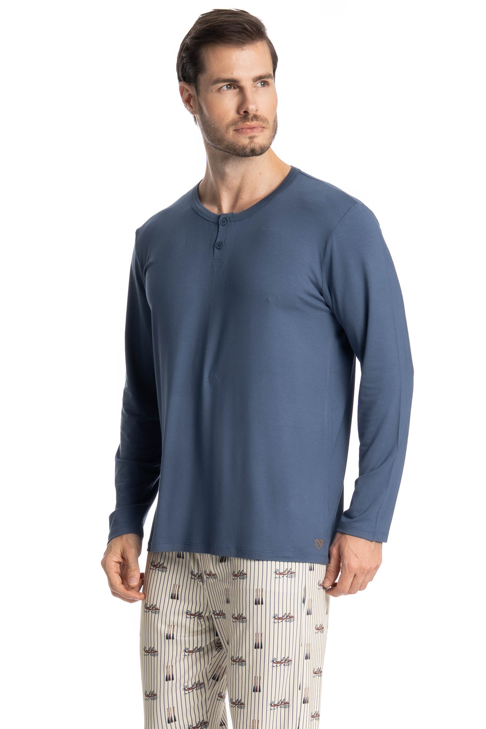 Pijama Longo Masculino Remo - Imagem 3 - Mobile