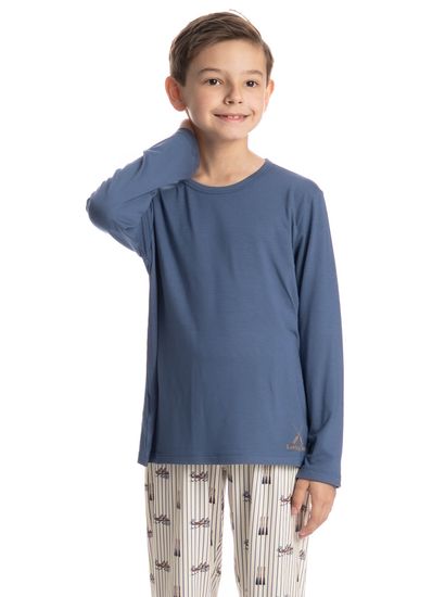 Pijama Infantil Longo Masculino Remo - Imagem 3 - Desktop