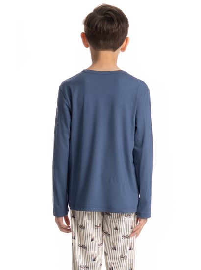 Pijama Infantil Longo Masculino Remo - Imagem 4 - Desktop