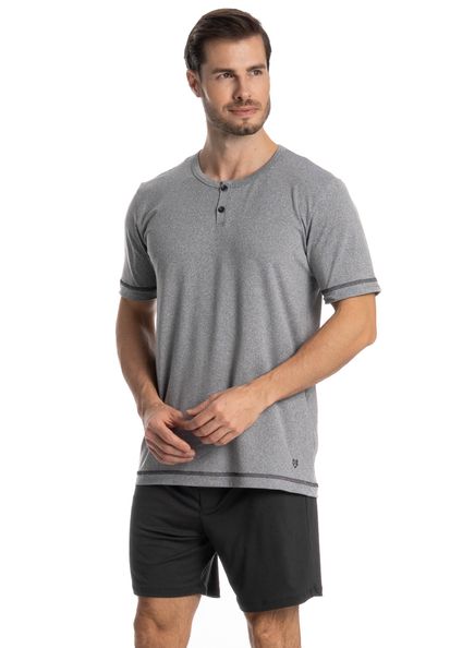 Pijama Curto Masculino Henri Cinza - Imagem 1