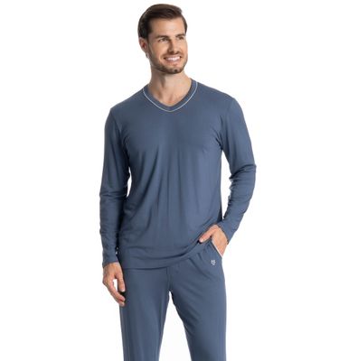 Pijama Masculino Longo Com Bolso Lucca - Imagem 3 - Mobile
