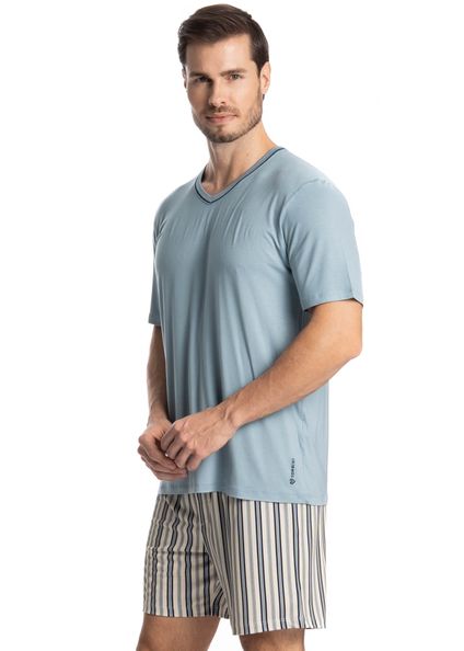 Pijama Masculino Curto Mateo Azul - Imagem 1