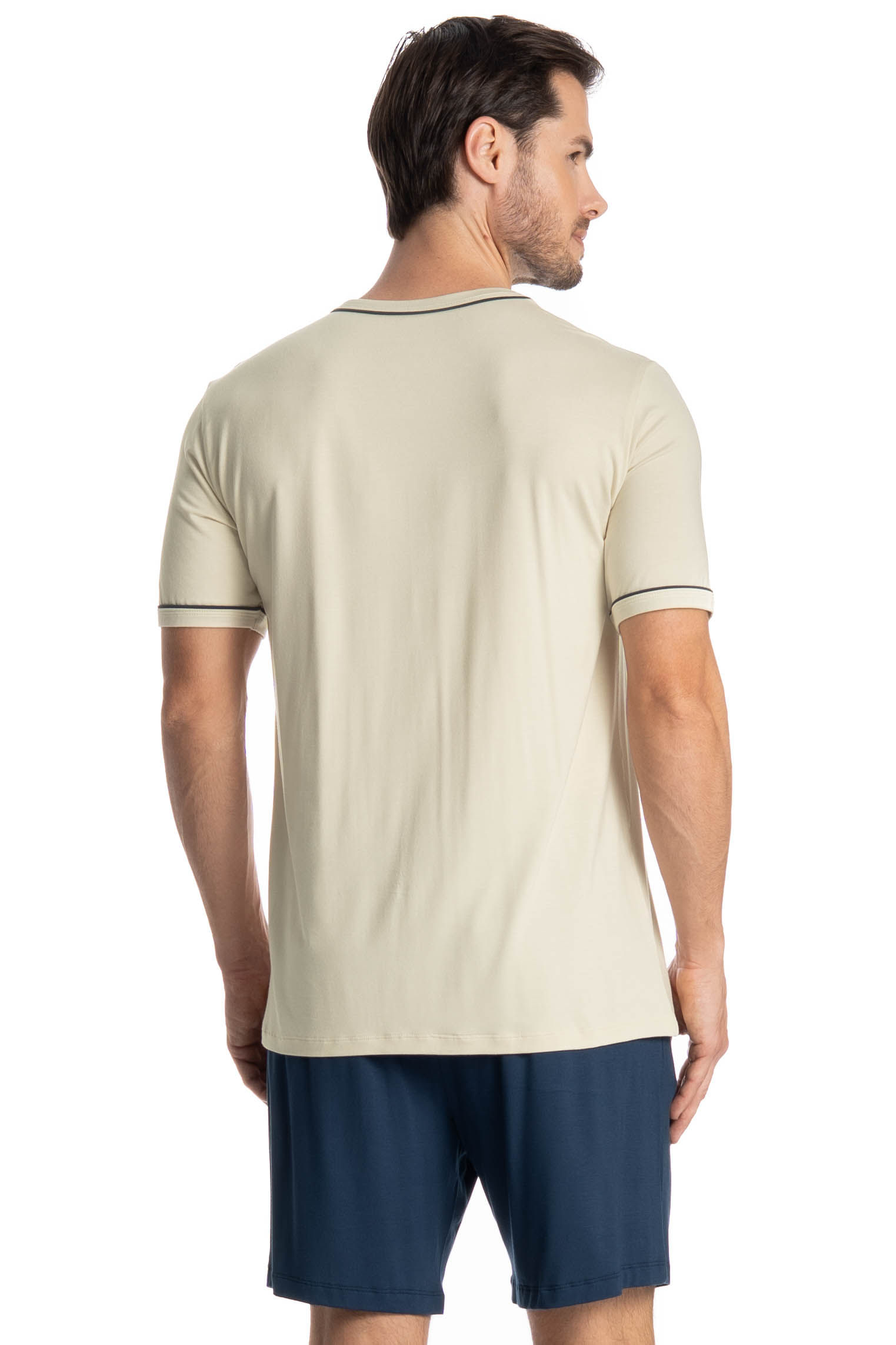 Pijama Masculino Curto Augusto Azul-marinho - Imagem 2