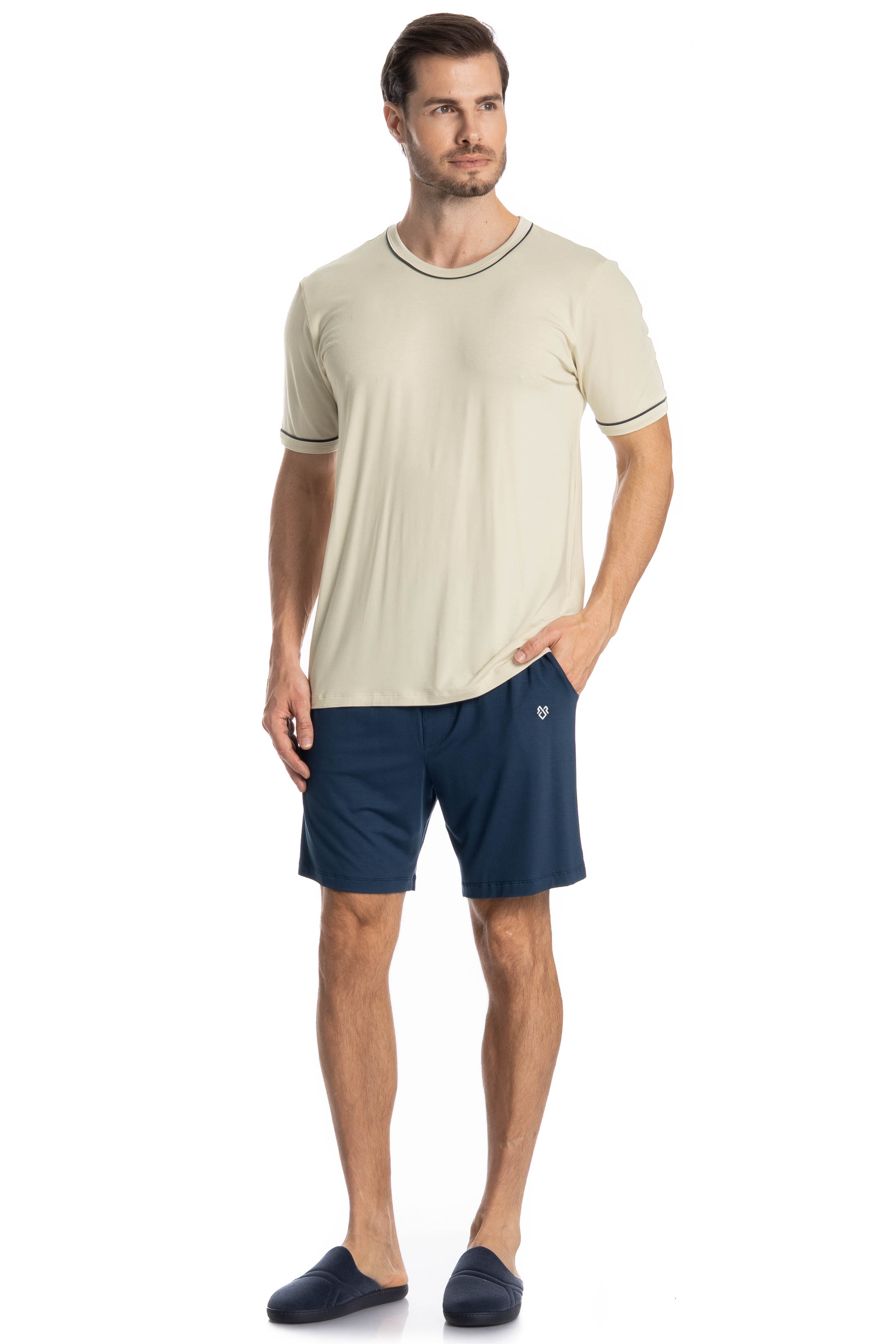Pijama Masculino Curto Augusto - Imagem 3 - Mobile