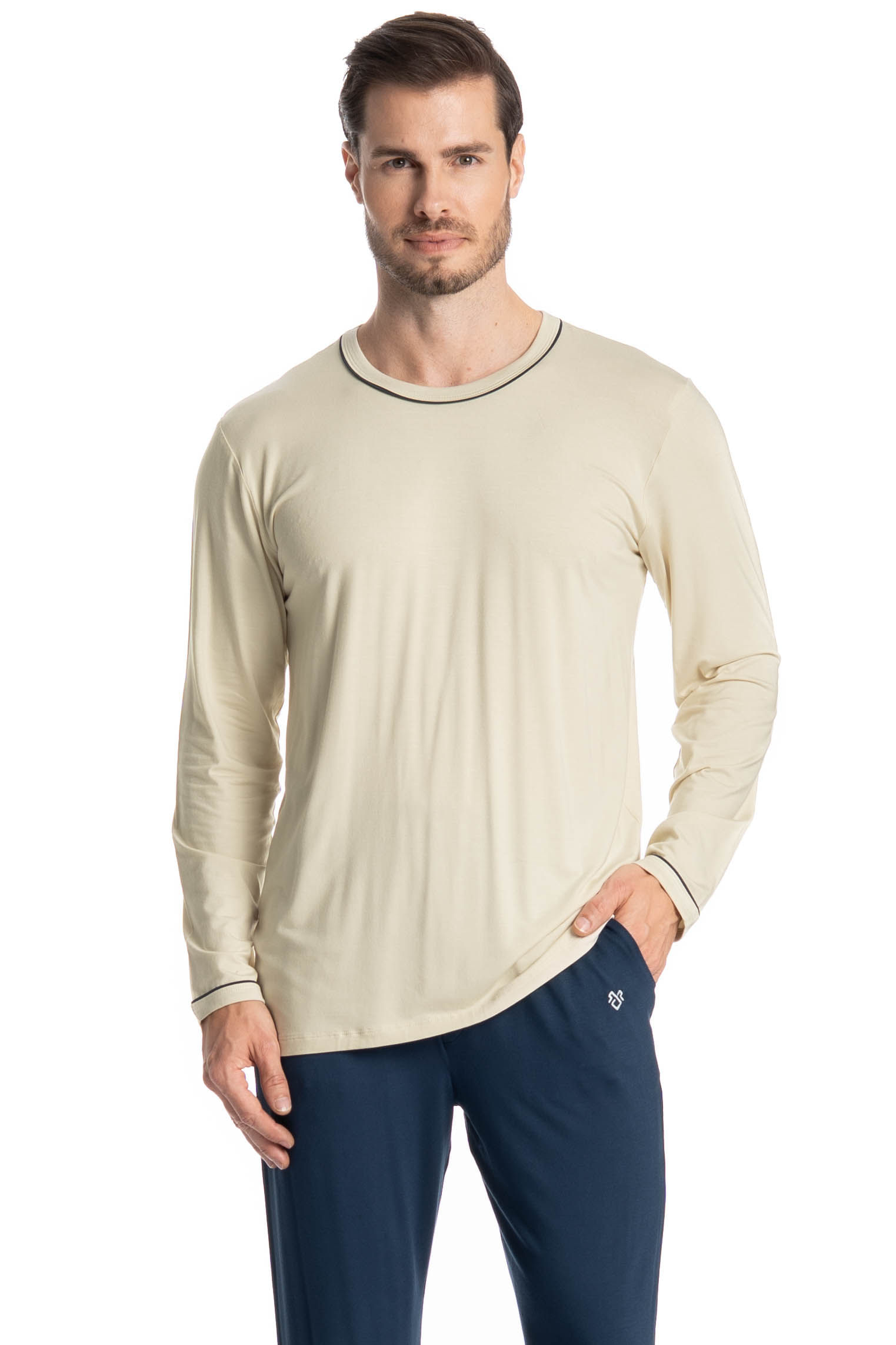 Pijama Masculino Longo Augusto - Imagem 3 - Mobile