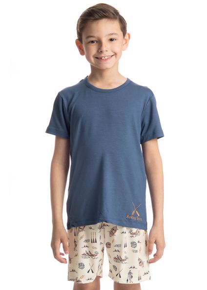 Pijama Infantil Curto Joaquim Azul-2 - Imagem 1
