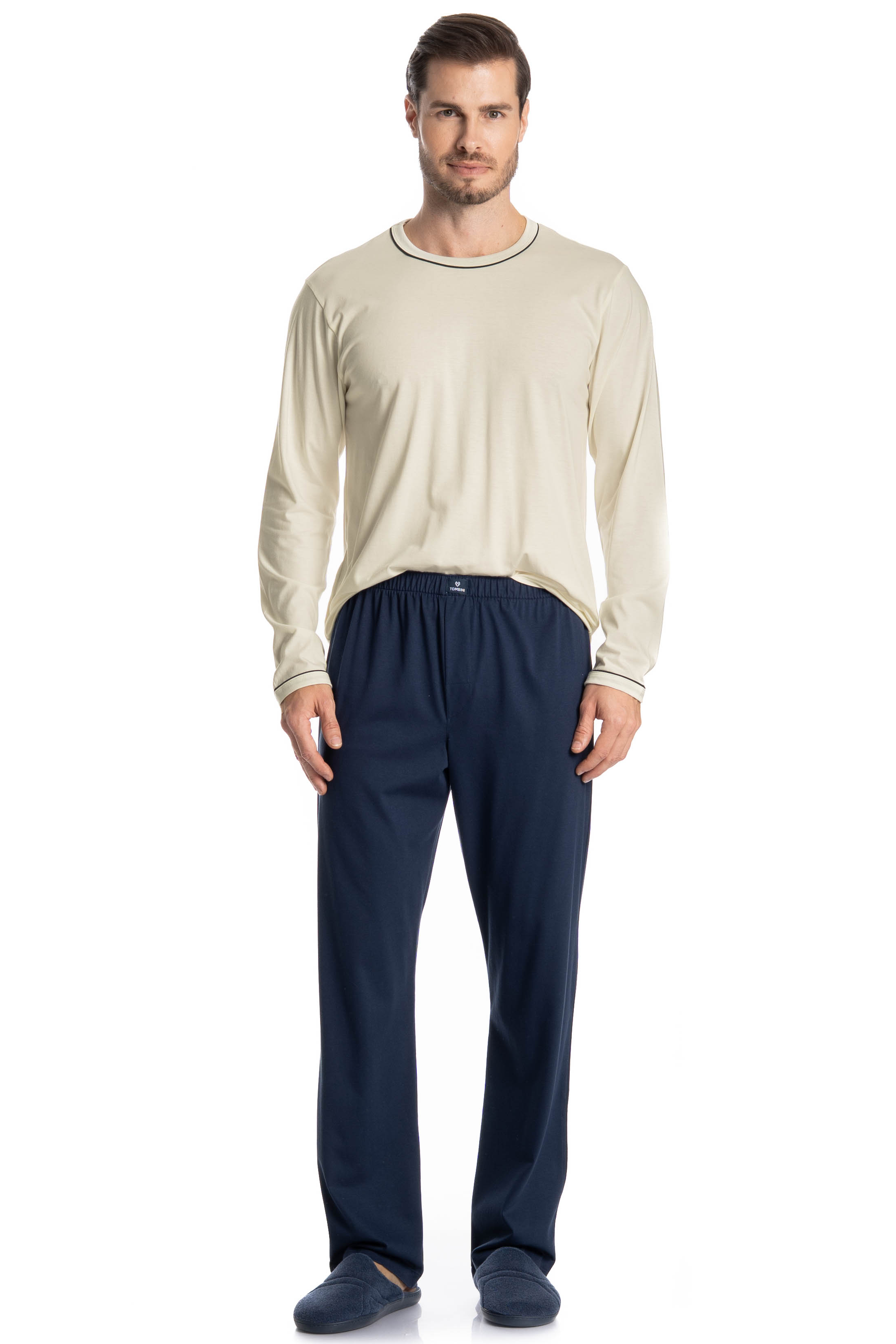 Pijama Masculino Longo Dado Azul-marinho - Imagem 1