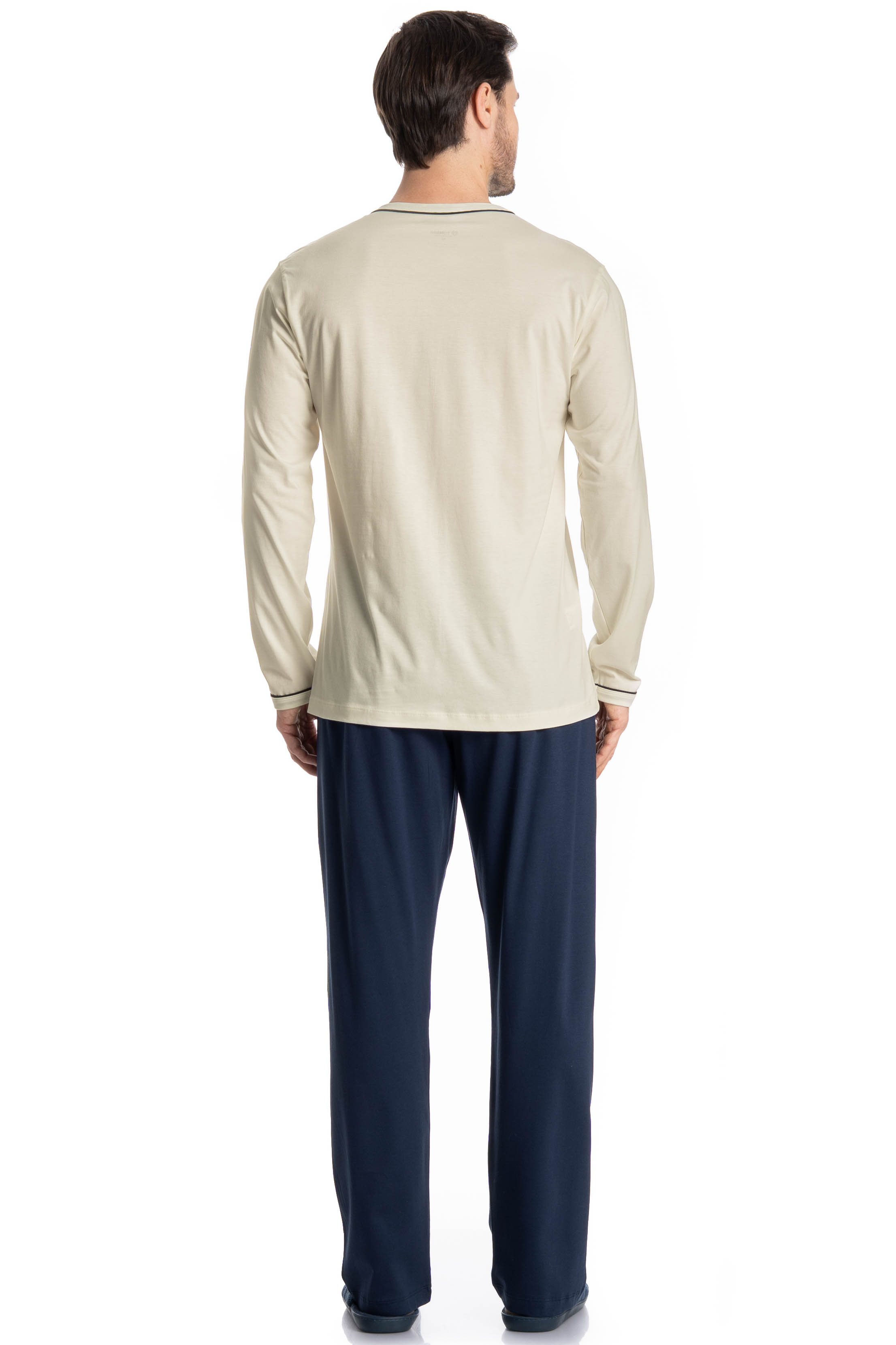 Pijama Masculino Longo Dado Azul-marinho - Imagem 2