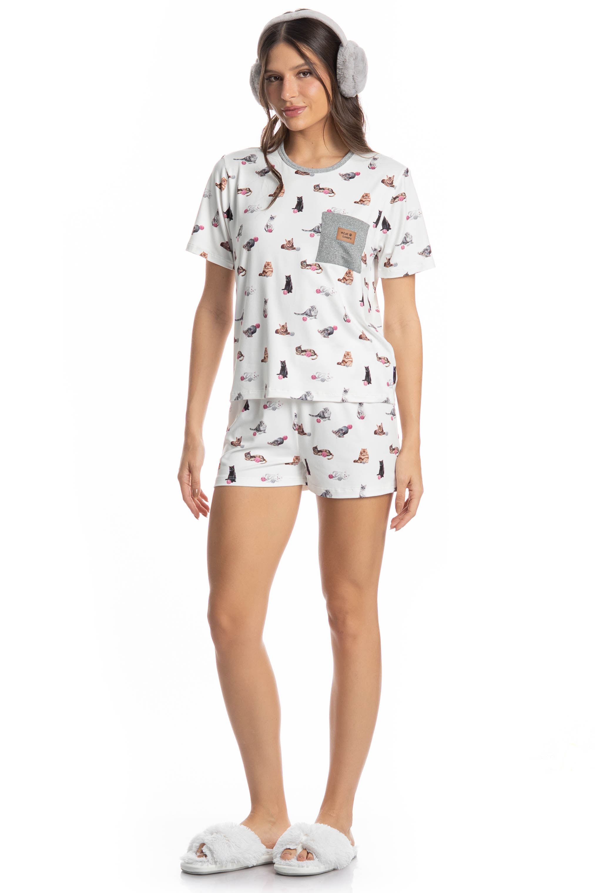 Pijama Curto Cats - Imagem 3 - Mobile