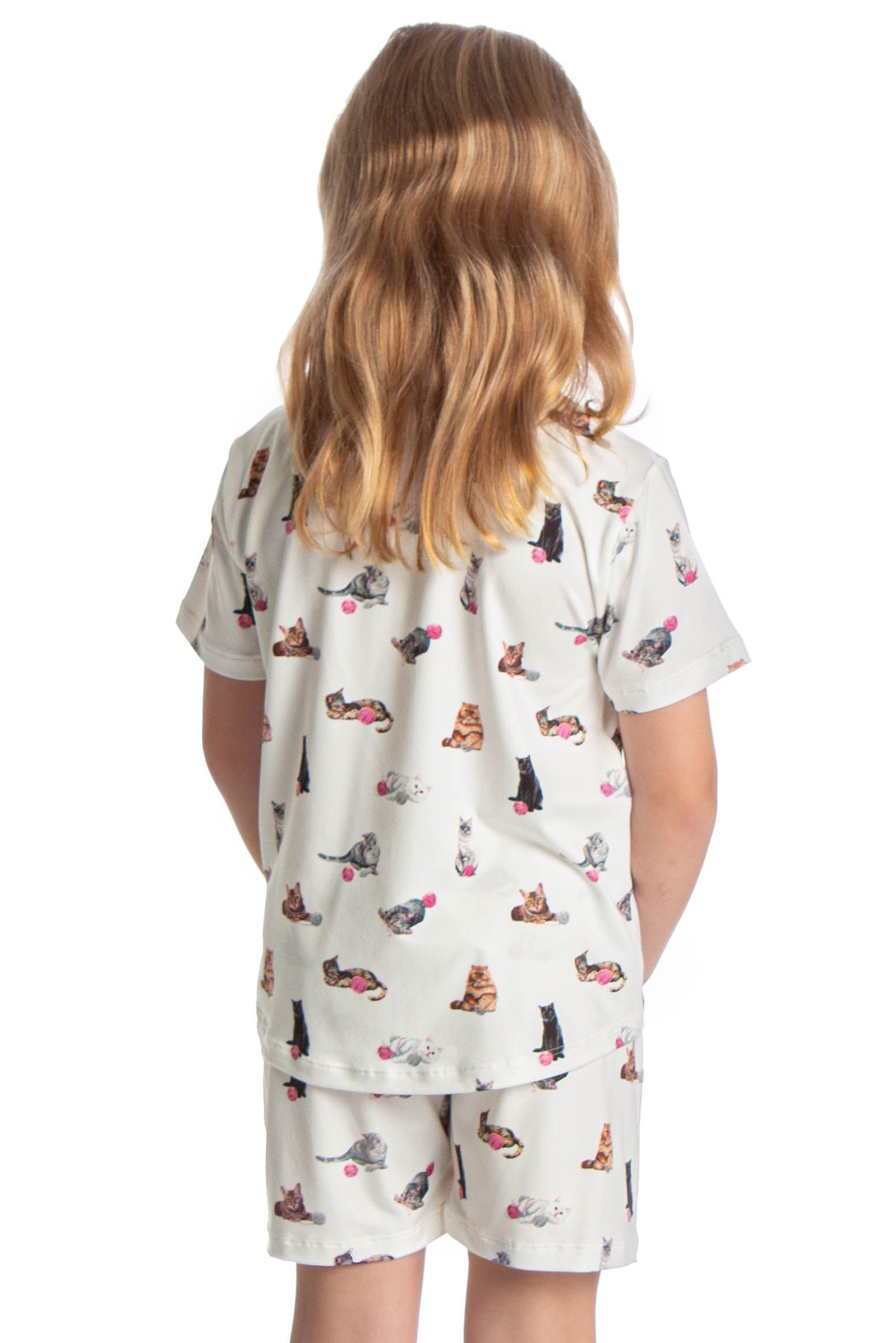 Pijama Curto Infantil Cats Branco - Imagem 2