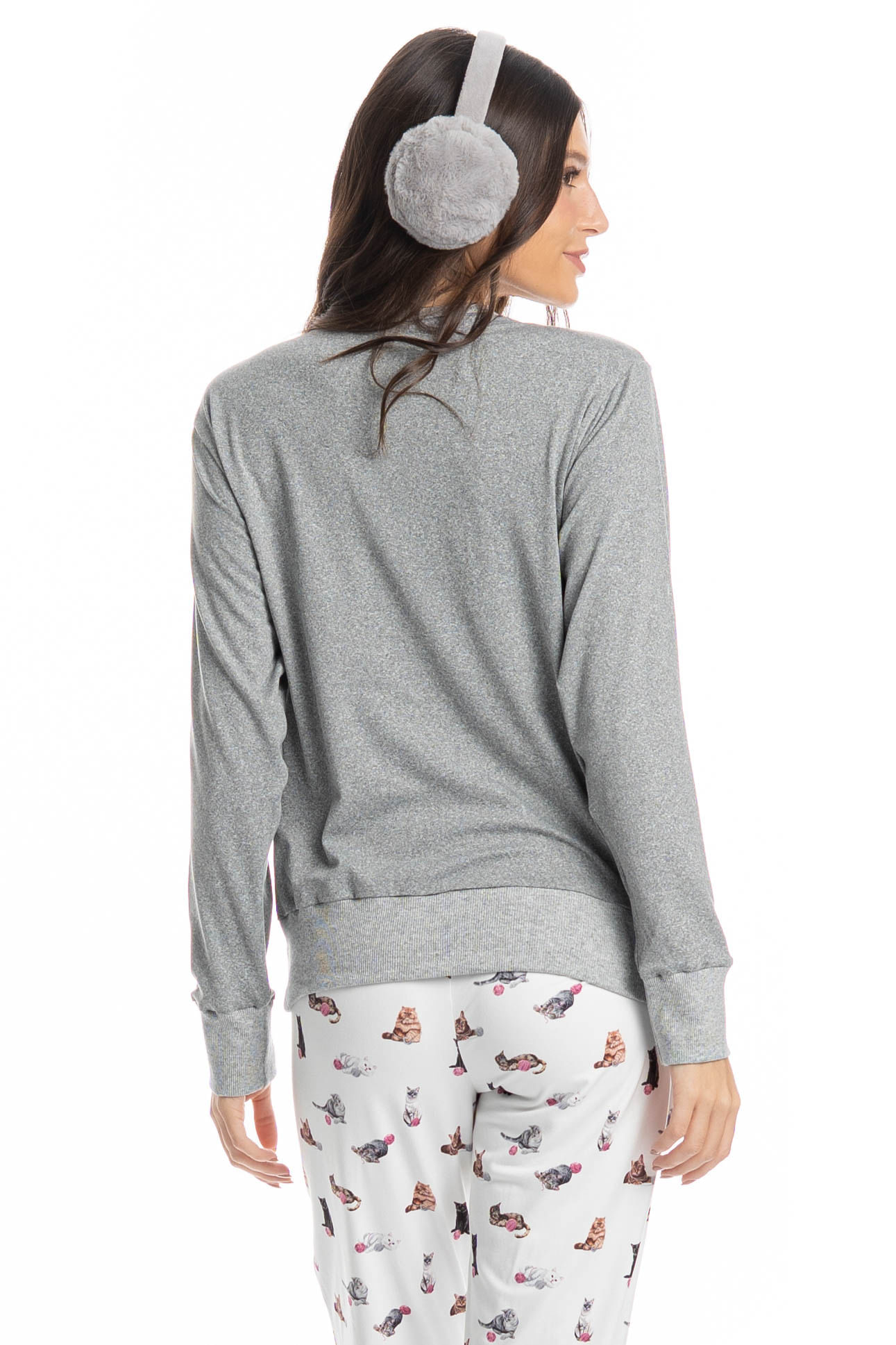 Pijama Feminino Longo Cats - Imagem 4 - Mobile