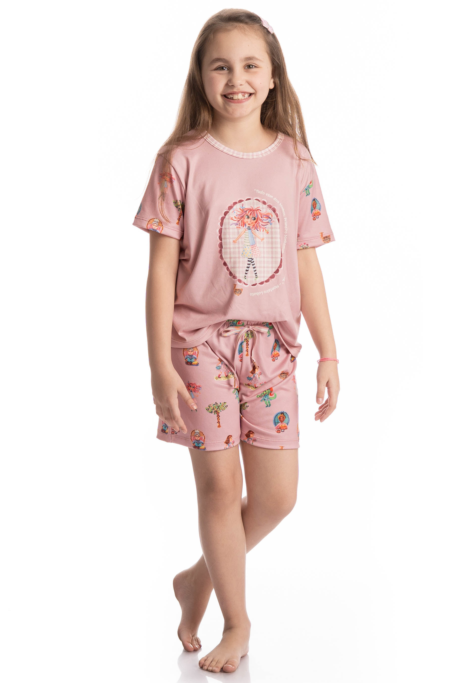 Pijama Infantil Curto Sítio Do Picapau Amarelo - Imagem 3 - Mobile
