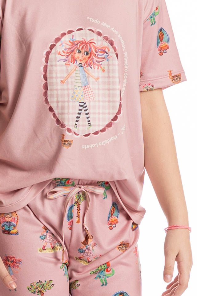 Pijama Infantil Curto Sítio Do Picapau Amarelo - Imagem 5 - Mobile