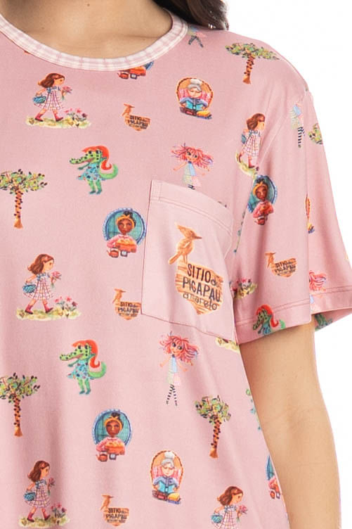 Camisão Curto Sítio Do Picapau Amarelo - Imagem 5 - Mobile