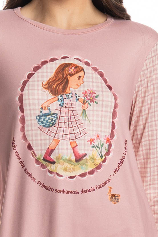 Camisão Manga Longa Sítio Do Picapau Amarelo - Imagem 5 - Mobile