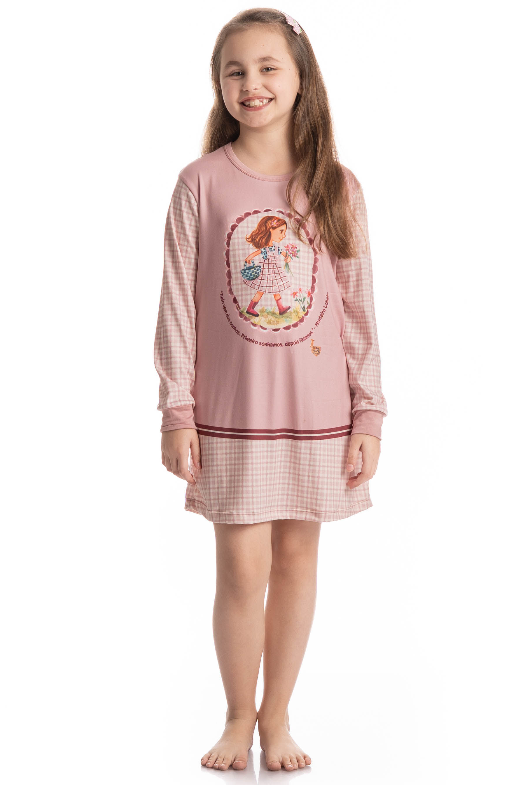 Camisão Infantil Manga Longa Sítio Do Picapau Amarelo - Imagem 3 - Mobile