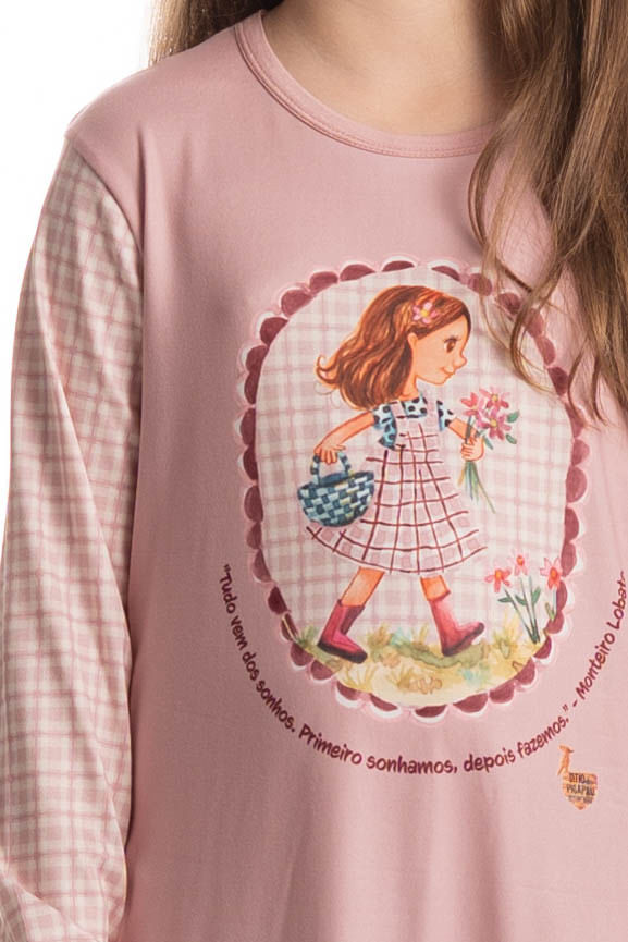 Camisão Infantil Manga Longa Sítio Do Picapau Amarelo - Imagem 5 - Mobile
