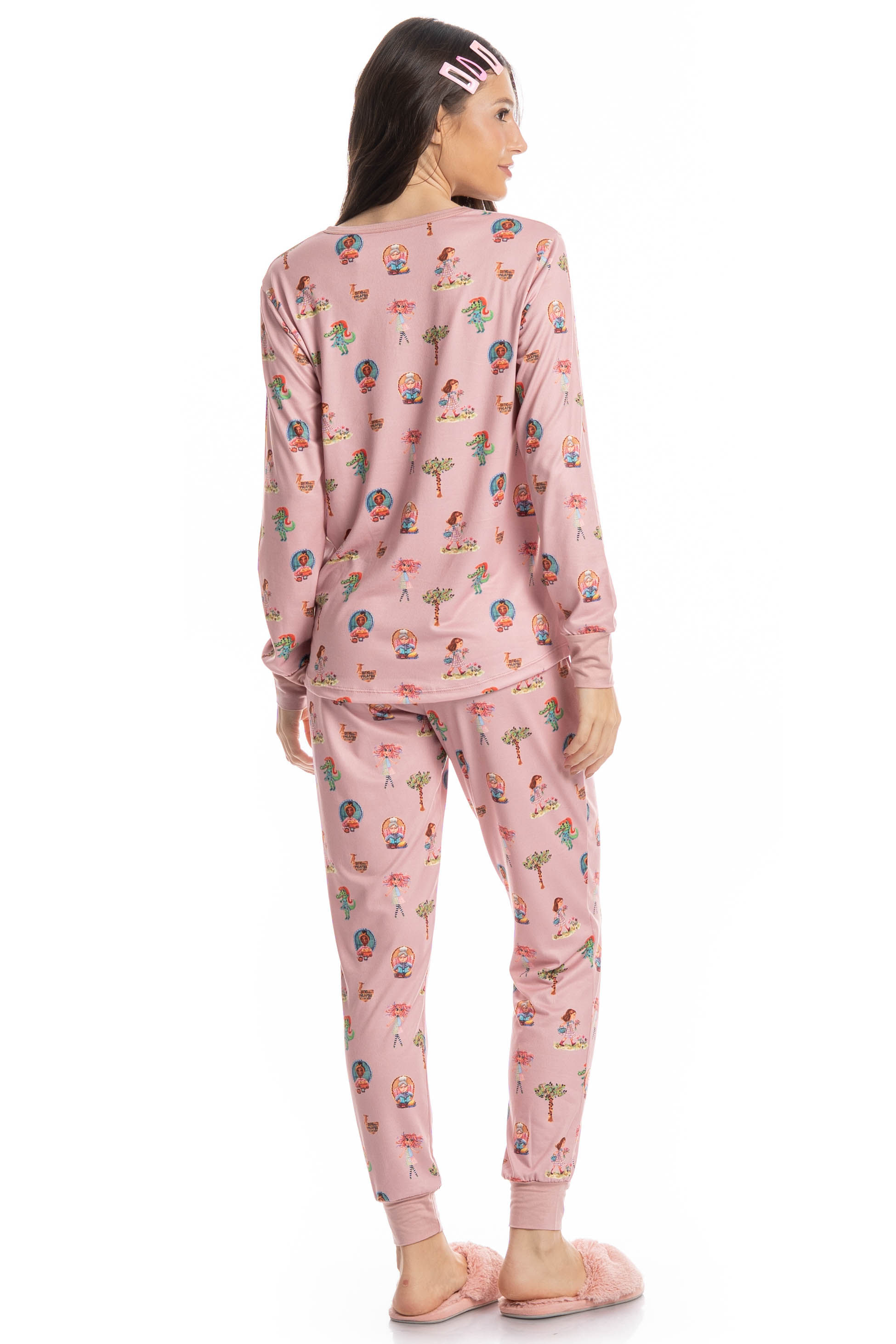 Pijama Feminino Longo Sítio Do Picapau Amarelo Rosa-3 - Imagem 2