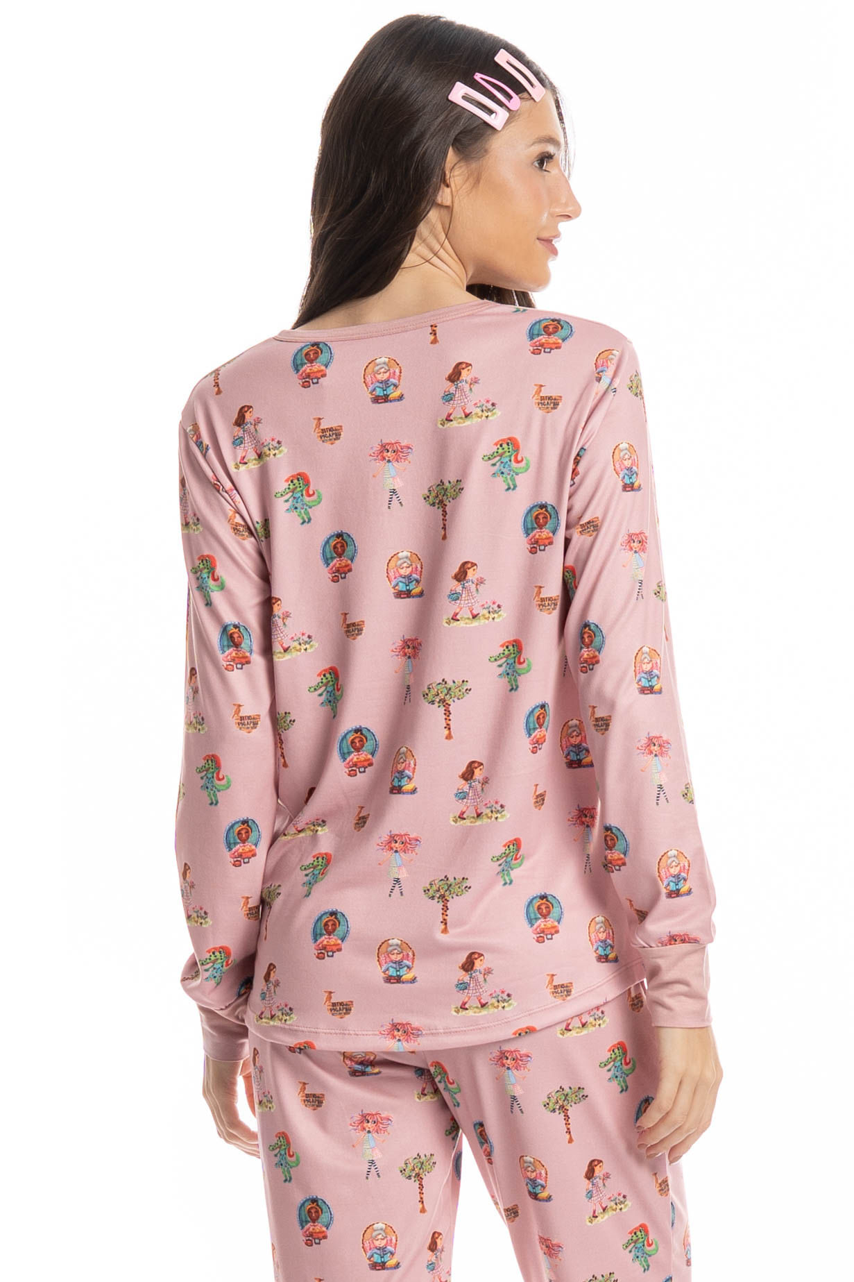 Pijama Feminino Longo Sítio Do Picapau Amarelo - Imagem 4 - Mobile