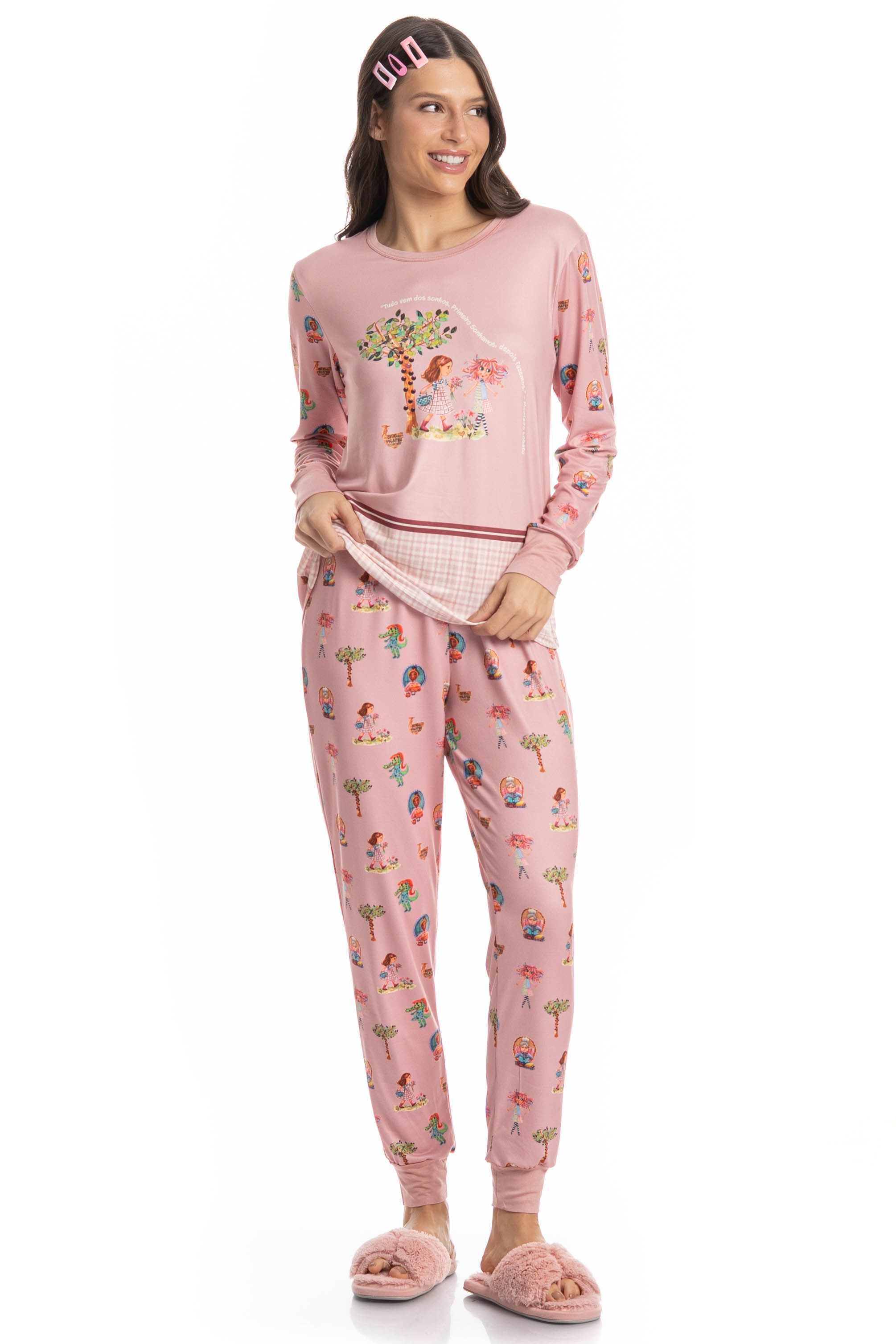 Pijama Feminino Longo Sítio Do Picapau Amarelo - Imagem 1