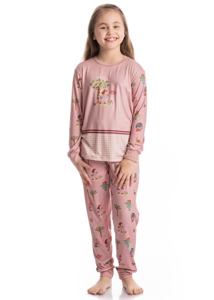Pijama Infantil Longo Sítio Do Picapau Amarelo Rosa-3 - Imagem 1