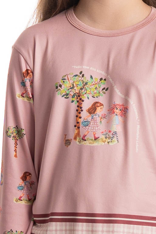 Pijama Infantil Longo Sítio Do Picapau Amarelo - Imagem 5 - Mobile