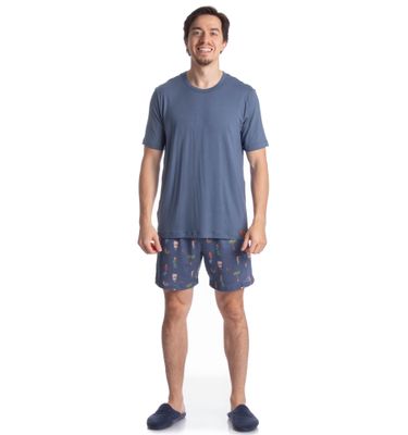 Pijama Masculino Curto Sítio Do Picapau Amarelo - Imagem 3 - Mobile