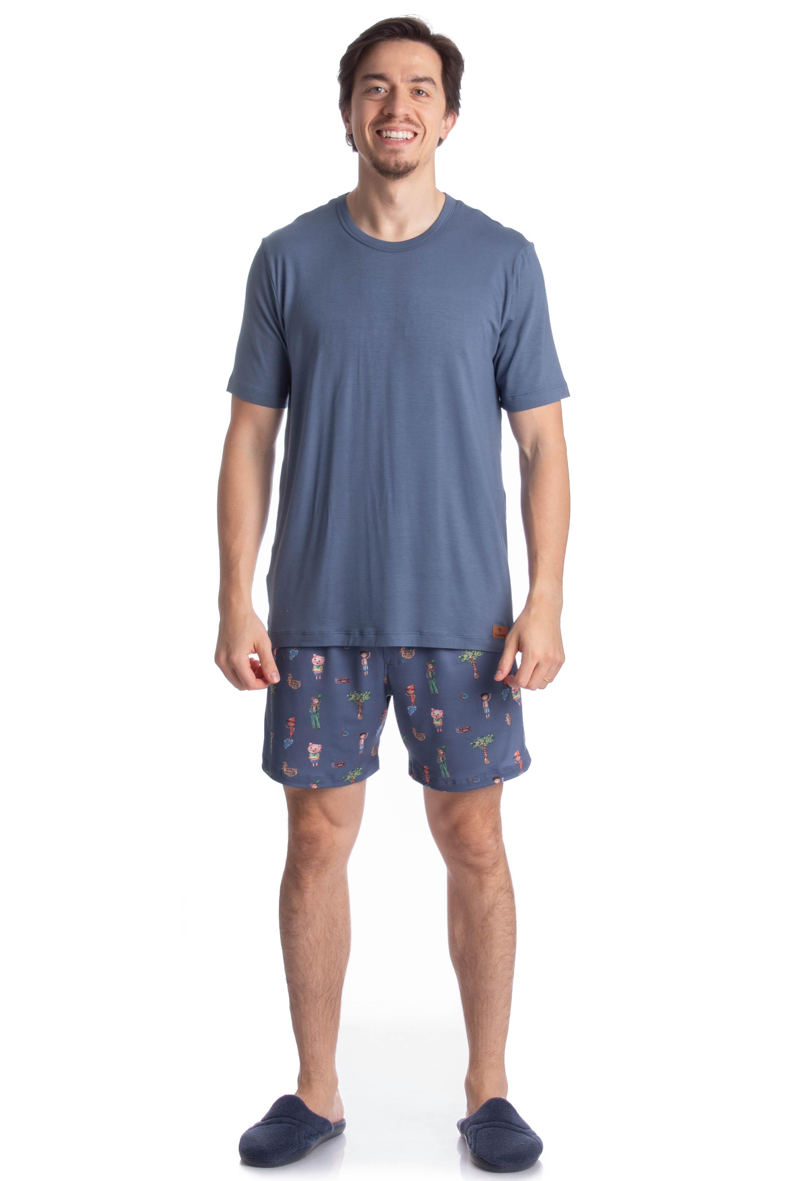 Pijama Masculino Curto Sítio Do Picapau Amarelo - Imagem 3 - Mobile