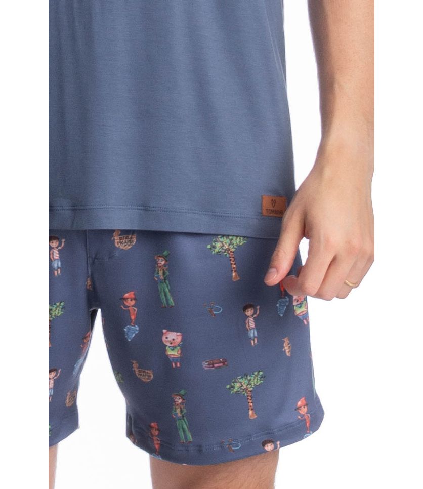 Pijama Masculino Curto Sítio Do Picapau Amarelo - Imagem 5 - Desktop