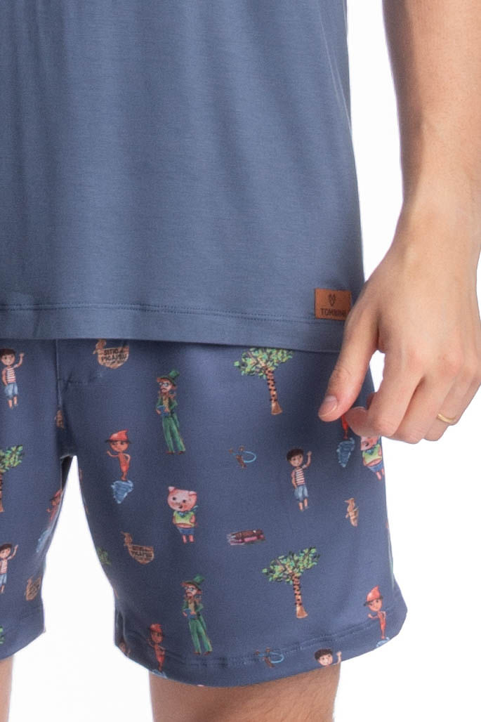 Pijama Masculino Curto Sítio Do Picapau Amarelo - Imagem 5 - Mobile
