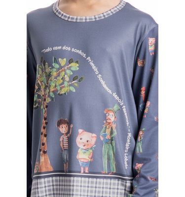 Pijama Masculino Infantil Longo Sítio Do Picapau Amarelo - Imagem 5 - Mobile